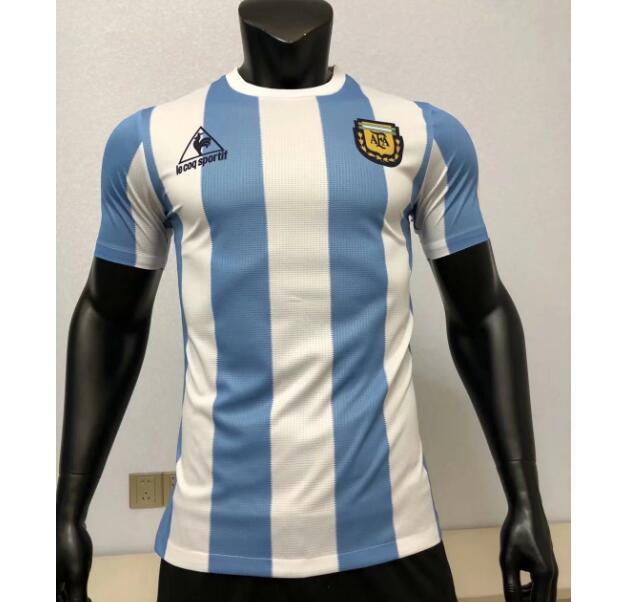 1986 Argentina Retro Home Kit Soccer Jersey Player Version